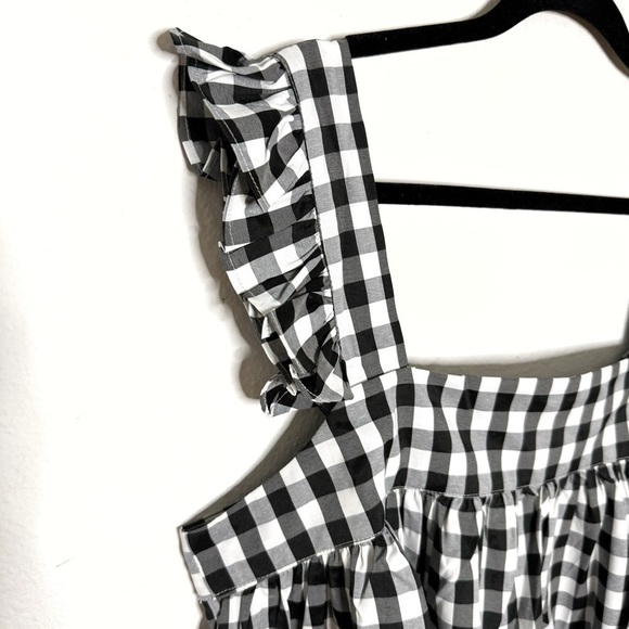 Buddy Love Kyle Ruffle Swing cropped Tank Black Checkered plaid size M NWT - Picture 5 of 12